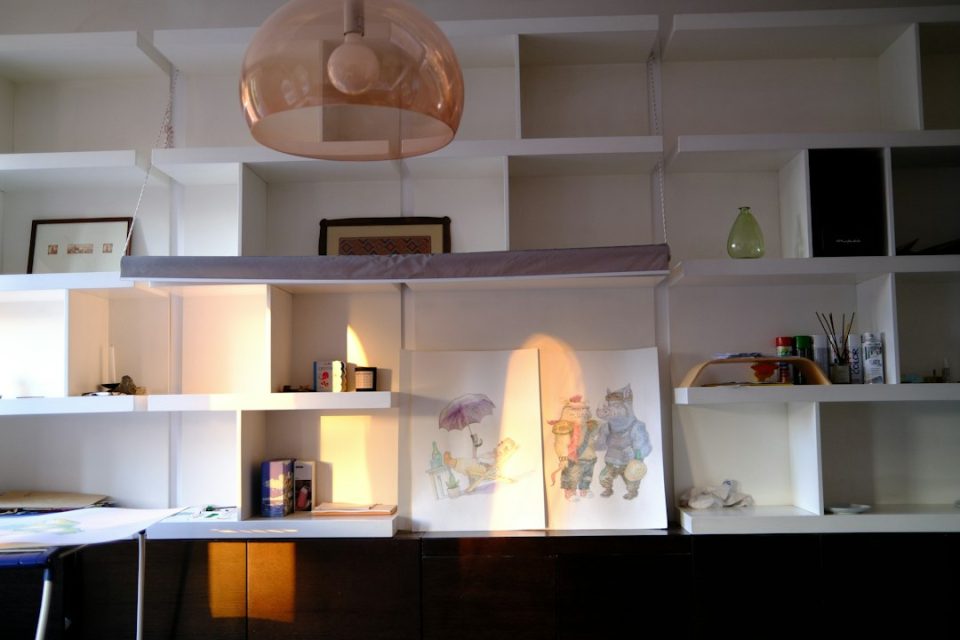 Photo tiered white ceramic cabinet lighting coffee bar